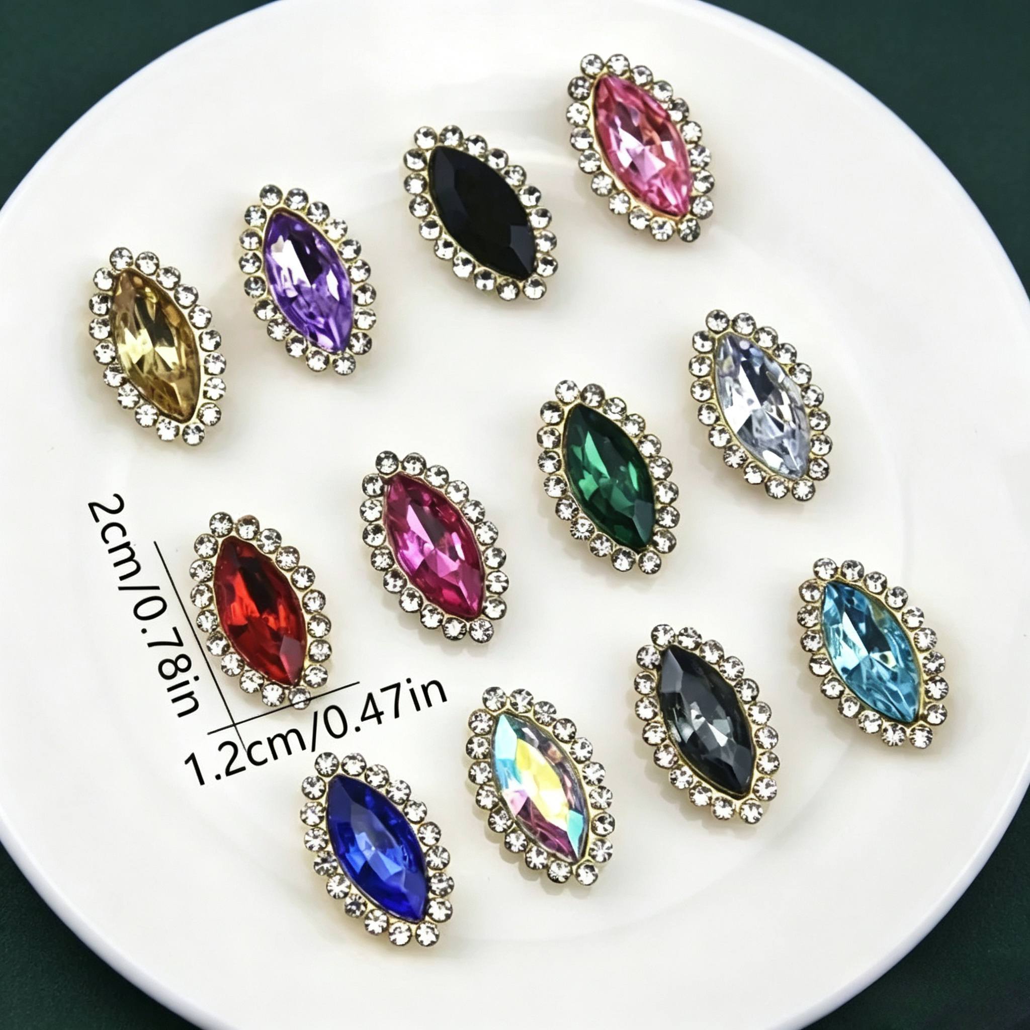 41pcs Mixed Color Marquise Rhinestone Patches for Crafts